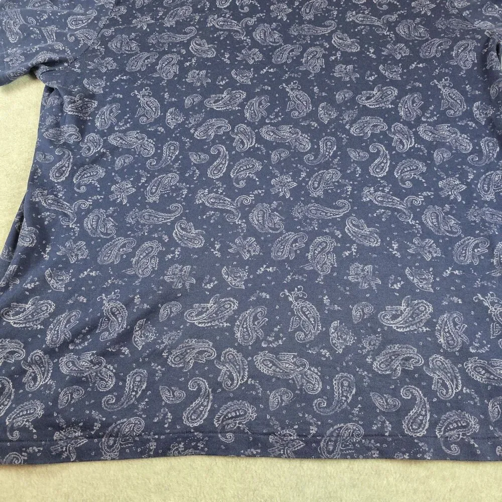 Polo Ralph Lauren Men's Polo Shirt XL Navy Paisley Bandana Print Cotton